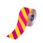image of Brady ToughStripe Max Magenta, Yellow Marking Tape - 4 in Width x 100 ft Length - 0.024 in Thick - 62934