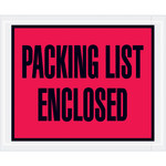 image of Red Packing List Enclosed Full Face Envelopes - 5.5 in x 4.5 in - 2 Mil Poly Thick - 8200