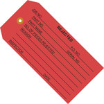 image of Red 13 Point Cardstock Inspection Tags - 4 3/4 in Width - 2 3/8 in Height - SHP-9926