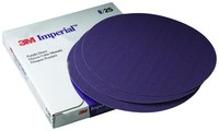 image of 3M Imperial Hookit Coated Ceramic Purple Hook & Loop Disc - Paper Backing - E Weight - 60 Grit - Medium - 6 in Diameter - 01835