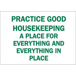 image of Brady B-302 Polyester White Keep Clean Sign - 10 in Width x 7 in Height - Laminated - 85737