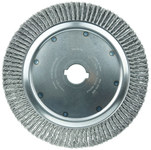 image of Weiler 09080 Wheel Brush - 15 in Dia - Knotted - Standard Twist Steel Bristle