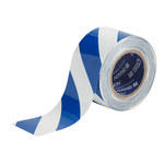 image of Brady ToughStripe Blue/White Marking Tape - 3 in Width x 100 ft Length - 0.008 in Thick - 63935