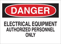 image of Brady B-555 Aluminum Rectangle White Electrical Safety Sign - 10 in Width x 7 in Height - 40657