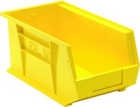 image of Quantum Storage 60 lb Yellow Polypropylene Hanging / Stacking Stack Bin - 14 3/4 in Length - 8 1/4 in Width - 7 in Height - 03703