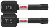 image of Bosch Impact Tough T15 Torx Insert Bits ITT15102 - Alloy Steel - 1 in Length - 48293