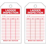 image of Brady 86441 Red on White Polyester / Paper Ladder Tag - 3 in Width - 5 3/4 in Height - B-837