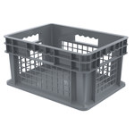 image of Akro-Mils 37278 Straight Wall Container - Gray - Industrial Grade Polymer - 15 3/4 in x 11 3/4 in x 8 1/4 in - 37278 GREY
