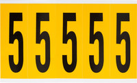 image of Brady 1560-5 Number Label - Black on Yellow - 1 3/4 in x 5 in - B-946 - 97095