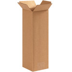 image of Kraft Tall Corrugated Boxes - 4 in x 4 in x 12 in - 1117