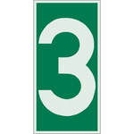 image of Brady Bradyglo B-324 Polyester Rectangle Green IMO Evaluation Number Sign - 3 in Width x 6 in Height - Glow in the Dark - 59303