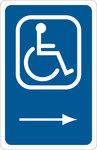 image of Brady B-959 Aluminum Rectangle Blue Disabled Parking & Building Access Sign - 12 in Width x 18 in Height - 91351
