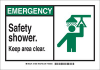 image of Brady B-401 Polystyrene Rectangle White Shower Station Sign - 10 in Width x 7 in Height - 21808