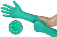 image of Microflex 93-287 Blue Large Powder Free Disposable Gloves - Food Grade - 12 in Length - 8 mil Thick
