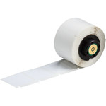 image of Brady PTL-19-422 White Polyester Die-Cut Thermal Transfer Printer Label Roll - 1 in Width - 1 in Height - B-422