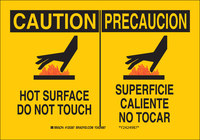 image of Brady B-555 Aluminum Rectangle Yellow Equipment Safety Sign - 10 in Width x 7 in Height - Language English / Spanish - 125385