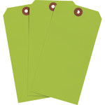 image of Brady 102071 Fluorescent Green Rectangle Cardstock Blank Tag - 3 1/8 in 3 1/8 in Width - 6 1/4 in Height - 01295