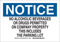 image of Brady B-555 Aluminum Rectangle White Alcohol & Drug Free Sign - 10 in Width x 7 in Height - 123593
