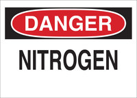 image of Brady B-555 Aluminum Rectangle White Chemical Warning Sign - 10 in Width x 7 in Height - 40895