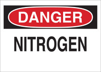 image of Brady B-120 Fiberglass Reinforced Polyester Rectangle White Chemical Warning Sign - 10 in Width x 7 in Height - 131853