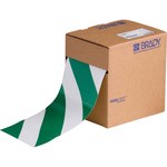 image of Brady ToughStripe Green / White Floor Marking Tape - 4 in Width x 100 ft Length - 0.008 in Thick - 84528