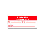 image of Brady WOS-1 Red on White Vinyl Cloth Quality Control Label - 1 1/2 in Width - 5/8 in Height - B-500