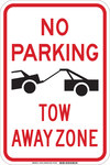 image of Brady Aluminum Rectangle White Parking Restriction, Permission & Information Sign - 12 in Width x 18 in Height - 103743