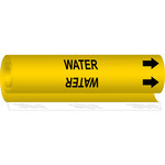 image of Brady 5787-O Wrap-Around Pipe Marker, 1/2 in to 1 3/8 in - Water - Polyester - Black on Yellow - B-689 - 56538
