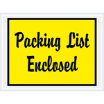 image of Yellow Packing List Enclosed Full Face Envelopes - 6 in x 4.5 in - 2 Mil Poly Thick - 8212