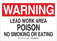image of Brady B-555 Aluminum Rectangle White Chemical Warning Sign - 14 in Width x 10 in Height - 18911