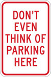 image of Brady B-959 Aluminum Rectangle White Parking Restriction, Permission & Information Sign - 12 in Width x 18 in Height - 115459