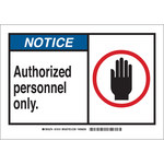 image of Brady B-120 Fiberglass Reinforced Polyester Rectangle White Restricted Area Sign - 10 in Width x 7 in Height - 62560