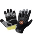 image of Global Glove Hot Rod Gloves HR8200KEV Gray/Black Large Synthetic Cut-Resistant Mechanic's Gloves - ANSI A5 Cut Resistance - TPR Single Side Coating - HR8200KEV-9