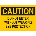 image of Brady B-120 Fiberglass Reinforced Polyester Rectangle Yellow PPE Sign - 10 in Width x 7 in Height - 47056
