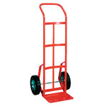 image of Heavy-Duty Steel Hand Cart - Continuous Handle - 22.5 in x 48 in - Heavy Duty Steel - Red - 8548