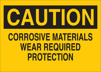 image of Brady B-302 Polyester Rectangle Yellow Hazardous Material Sign - 10 in Width x 7 in Height - Laminated - 84297