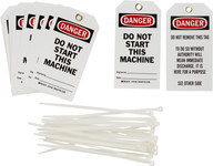 image of Brady 76188 Black / Red on White Polyester Equipment Safety Tag - 3 in Width - 5 3/4 in Height - B-851