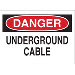 image of Brady B-401 Polystyrene Rectangle White Buried Cable or Line Sign - 10 in Width x 7 in Height - 25562