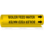 Brady 5637-O Black on Yellow Polyester Water Wrap-Around Pipe Marker - 1/2 in Character Height with Right Arrow - B-689
