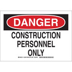 image of Brady B-555 Aluminum Rectangle White Construction Site Sign - 10 in Width x 7 in Height - 126876