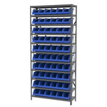 image of Akro-Mils AS1279312 System Bin Shelving System - Steel - 11 Shelves - 10 Bins - AS1279312 BLUE