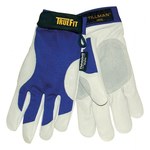 image of Tillman TrueFit 1485 Blue/Pearl Large Grain Pigskin Leather/Spandex Work Gloves - Leather Palm Coating - 9 in Length - Smooth Finish - 1485L