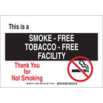 image of Brady B-555 Aluminum Rectangle White No Smoking Sign - 10 in Width x 7 in Height - 123927