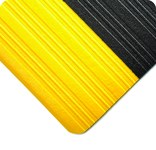 image of Wearwell Deluxe Tuf Sponge Anti-Fatigue Mat 442.58x4x60BYL - 4 ft x 60 ft, Vinyl Sponge - Ribbed - Black/Yellow - 09647