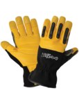 image of Global Glove Gripster SG2008SC Black/Yellow Large Goatskin Leather/Rubber/Spandex Mechanic's Gloves - SG2008SC/LG