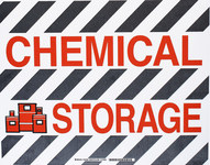 image of Brady Toughstripe B-534 Polyester Rectangle Black / White Chemical Warning Sign - 18 in Width x 14 in Height - Laminated - 104498