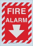 image of Brady Bradyglo B-997 Bradylite Sheeting Rectangle Red Fire Alarm Sign - 10 in Width x 14 in Height - Reflective - 95147