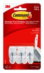 image of 3M Command 17067ES Plastic White Small Wire Hooks - 1 5/8 in Length x 3/4 in Width 1/2 lb Weight Capacity - 86693