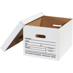 Shipping Supply White Auto-Lock Bottom File Storage Boxes - 15 in x 12 in x 10 in - SHP-2326