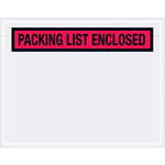 image of Red Packing List Enclosed Envelopes - 5.5 in x 7 in - 2 Mil Poly Thick - 8232